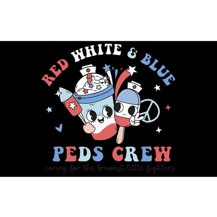 Retro Red White Blue Peds Crew 4th Of July Pediatric Nurse Bumper Sticker