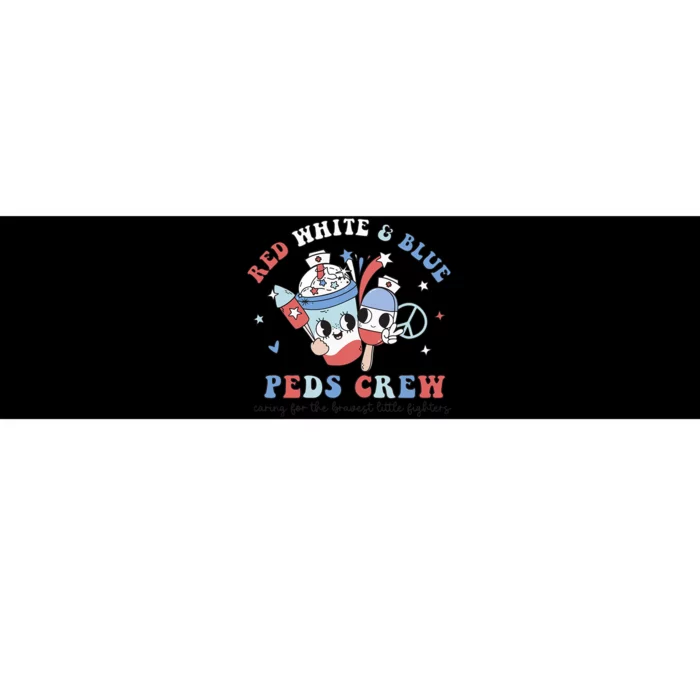 Retro Red White Blue Peds Crew 4th Of July Pediatric Nurse Bumper Sticker