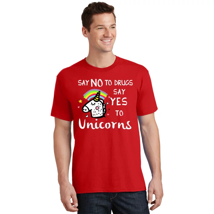 Red Ribbon Week Say No Say Yes to Unicorns T-Shirt