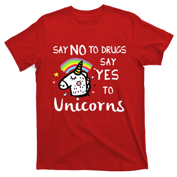 Red Ribbon Week Say No Say Yes to Unicorns T-Shirt