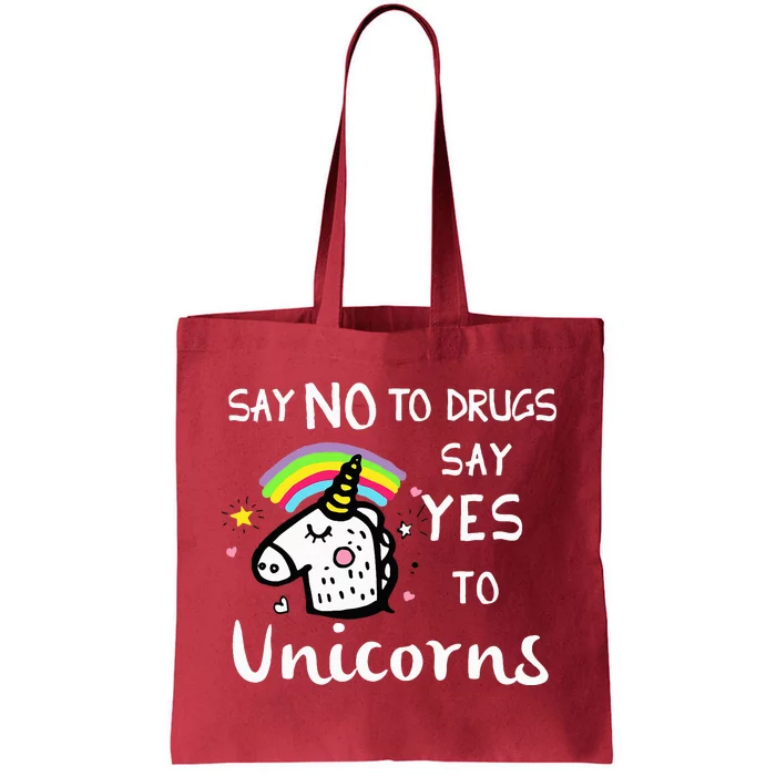 Red Ribbon Week Say No Say Yes to Unicorns Tote Bag