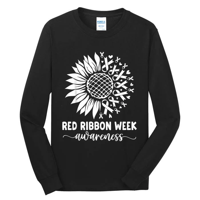 Red Ribbon Week Red Ribbon Week Sunflower Tall Long Sleeve T-Shirt