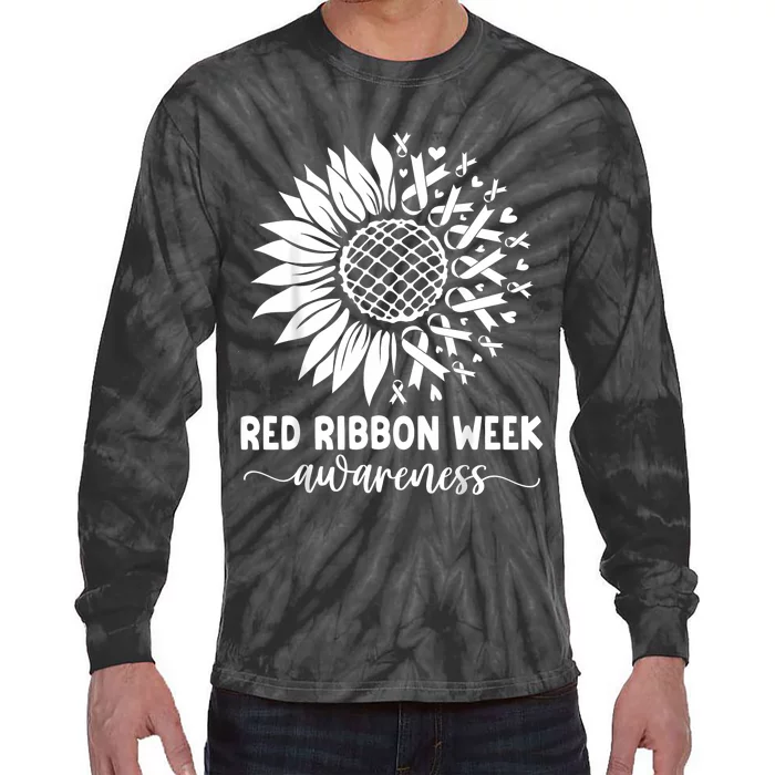 Red Ribbon Week Red Ribbon Week Sunflower Tie-Dye Long Sleeve Shirt