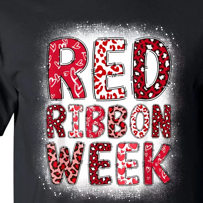 Red Ribbon Week Groovy Red Ribbon Awareness For Women Tall T-Shirt