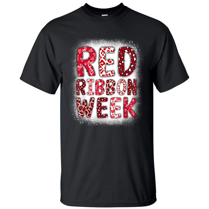 Red Ribbon Week Groovy Red Ribbon Awareness For Women Tall T-Shirt