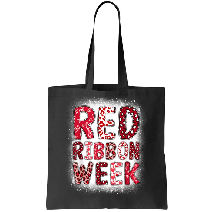 Red Ribbon Week Groovy Red Ribbon Awareness For Women Tote Bag