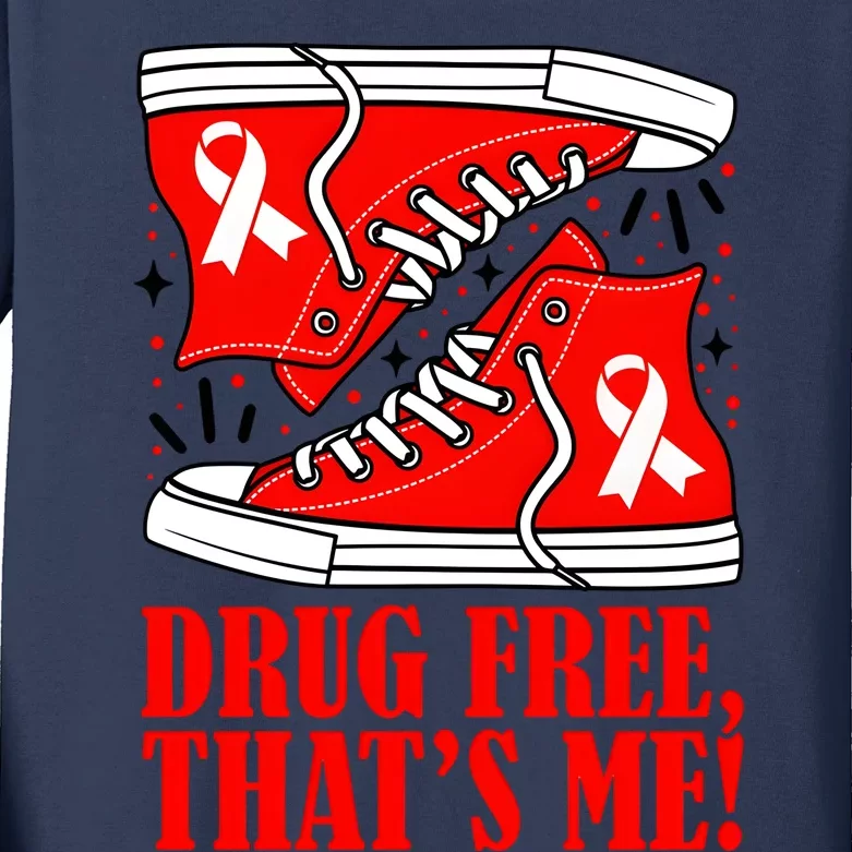 Red Ribbon Week Say No To Drugs Drugs Free Anti Drugs Kids Long Sleeve Shirt