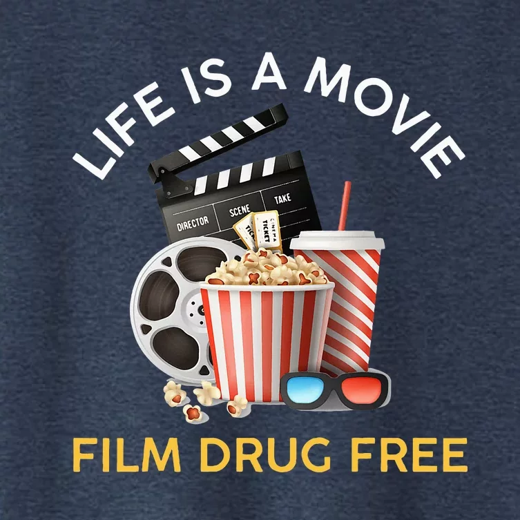 Red Ribbon Week Life Is A Movie Film Drug Free Women's Crop Top Tee