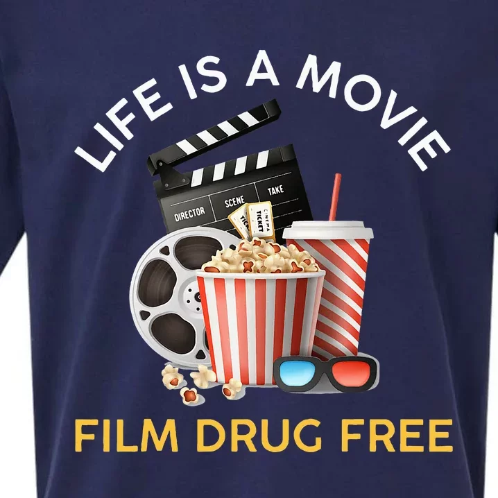 Red Ribbon Week Life Is A Movie Film Drug Free Sueded Cloud Jersey T-Shirt