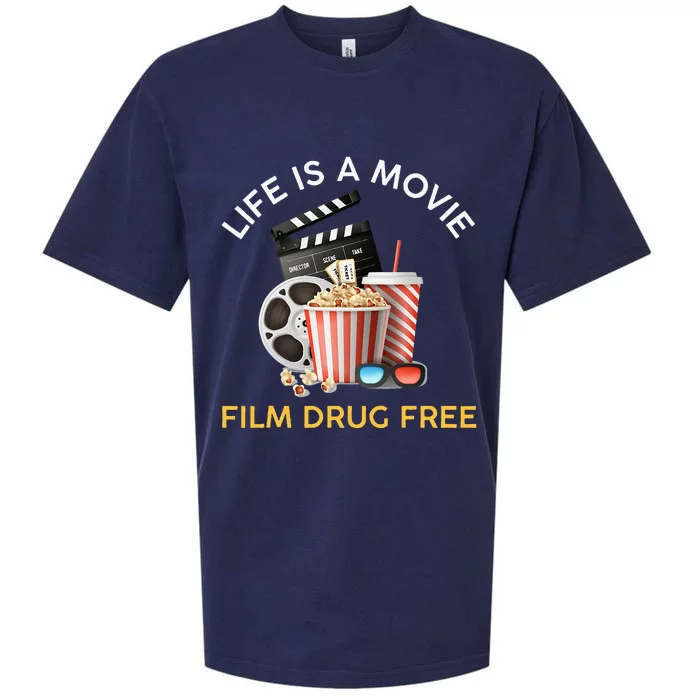 Red Ribbon Week Life Is A Movie Film Drug Free Sueded Cloud Jersey T-Shirt