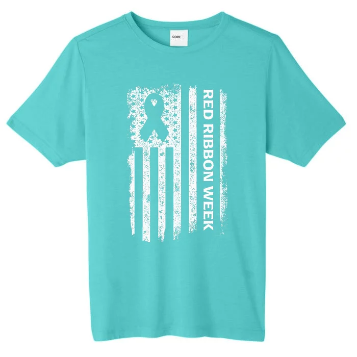 Red Ribbon Week American Flag Vintage Distressed ChromaSoft Performance T-Shirt