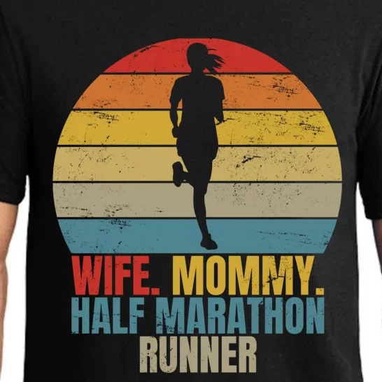 Retro Running Wife Mom Half Marathon Runner Gift Pajama Set