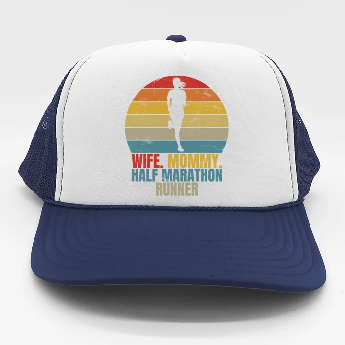 Retro Running Wife Mom Half Marathon Runner Gift Trucker Hat