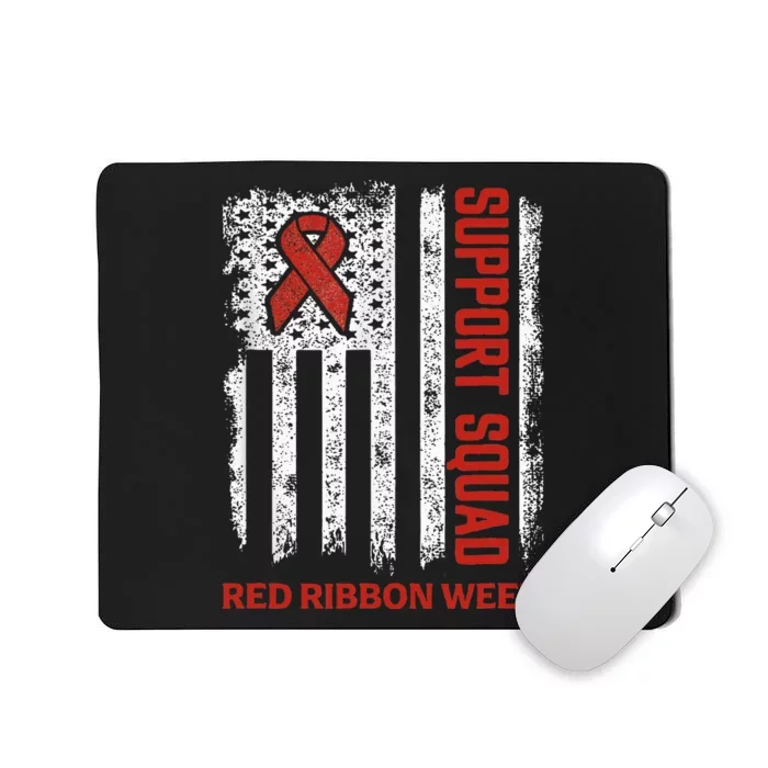 Red Ribbon Week American Flag Vintage Distressed Mousepad