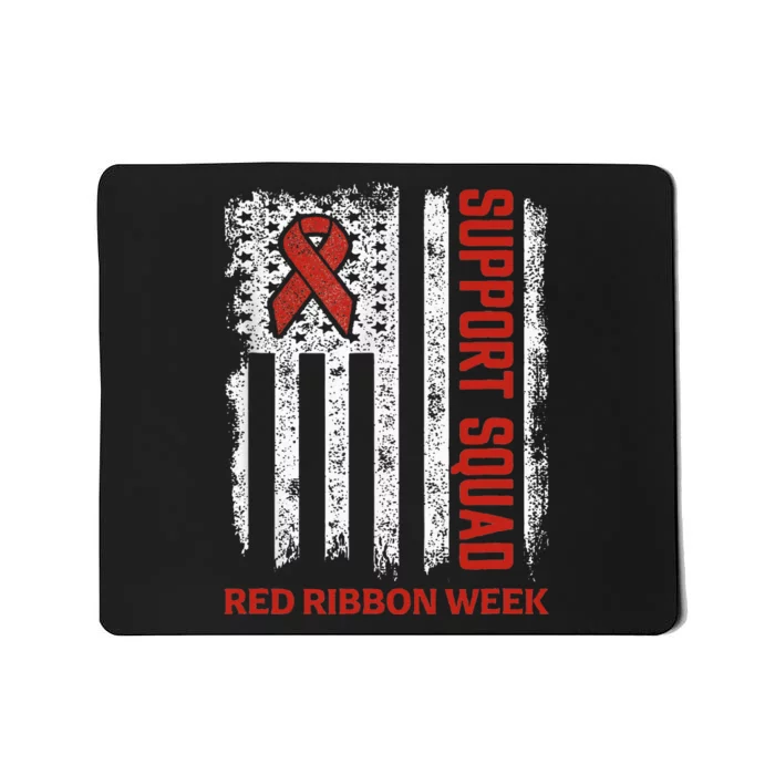 Red Ribbon Week American Flag Vintage Distressed Mousepad