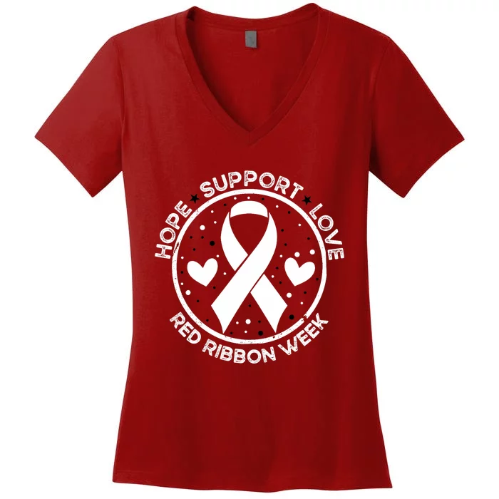 Red Ribbon Week Women's V-Neck T-Shirt