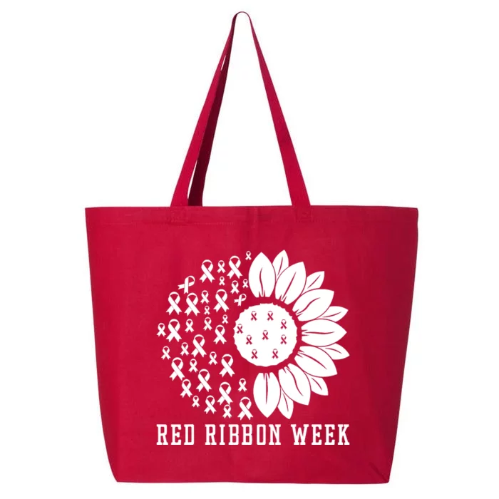 Red Ribbon Week Sunflower We Wear Red Ribbon Week Awareness 25L Jumbo Tote