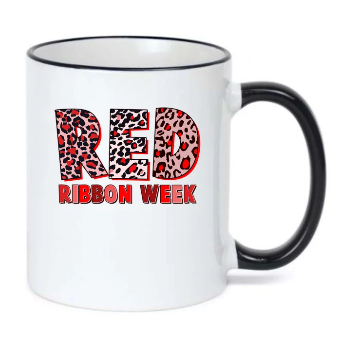 Red Ribbon Week Awareness Black Color Changing Mug