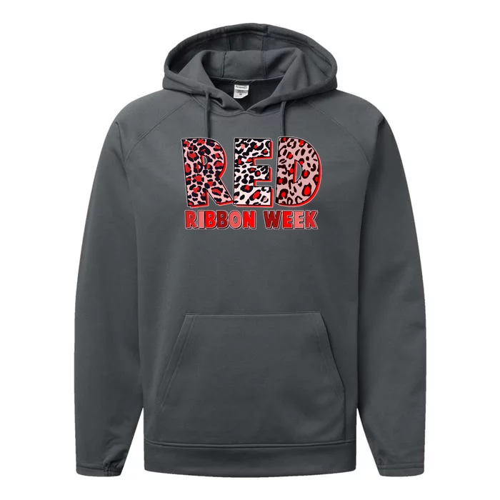 Red Ribbon Week Awareness Performance Fleece Hoodie