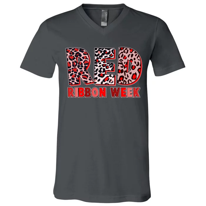 Red Ribbon Week Awareness V-Neck T-Shirt