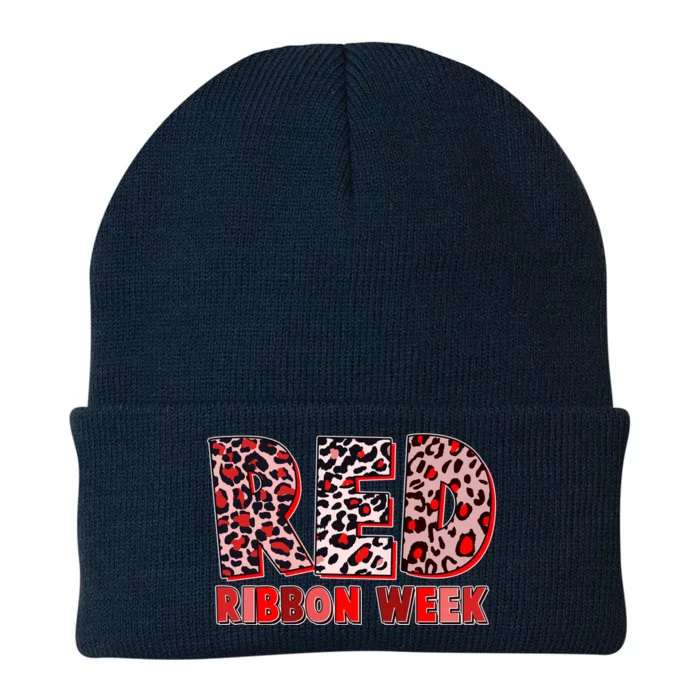 Red Ribbon Week Awareness Knit Cap Winter Beanie