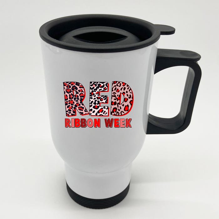 Red Ribbon Week Awareness Front & Back Stainless Steel Travel Mug