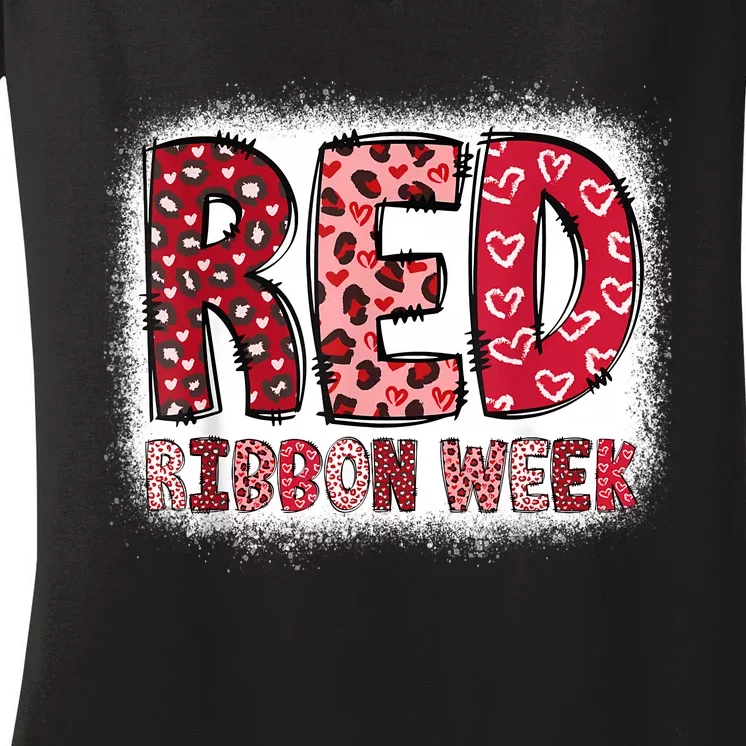 Red Ribbon Week Women's V-Neck T-Shirt