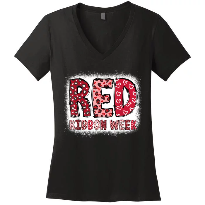 Red Ribbon Week Women's V-Neck T-Shirt