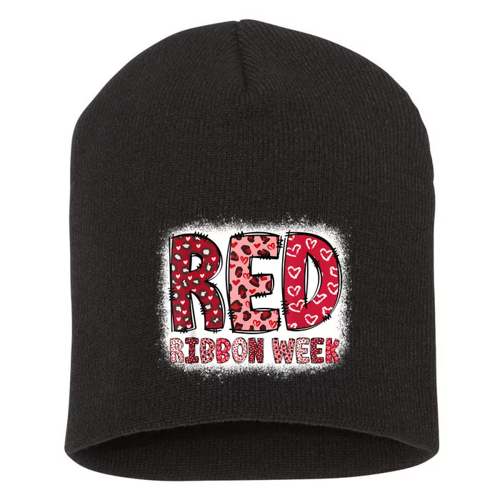 Red Ribbon Week Short Acrylic Beanie