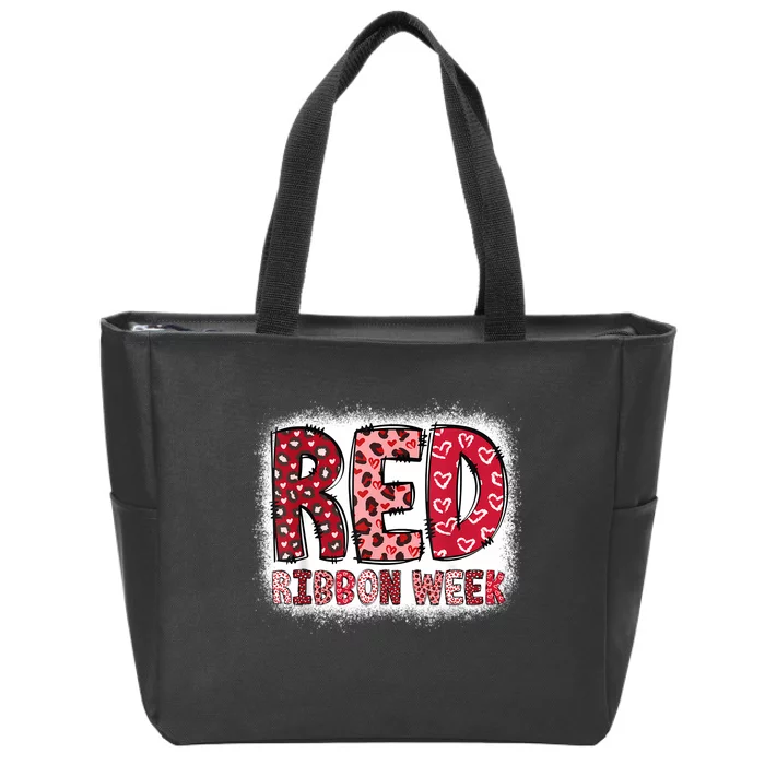 Red Ribbon Week Zip Tote Bag