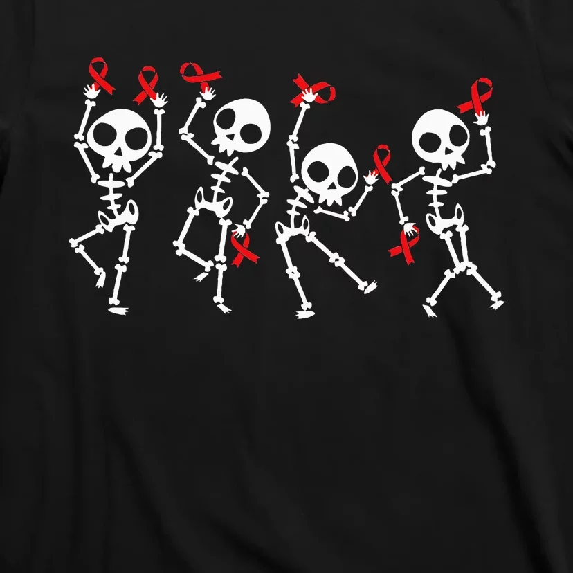 Red Ribbon week Awareness Skeleton Halloween T-Shirt