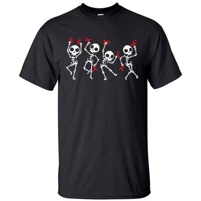 Red Ribbon week Awareness Skeleton Halloween Tall T-Shirt