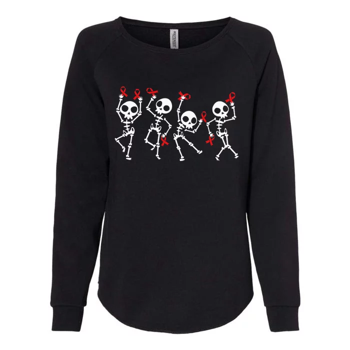 Red Ribbon week Awareness Skeleton Halloween Womens California Wash Sweatshirt