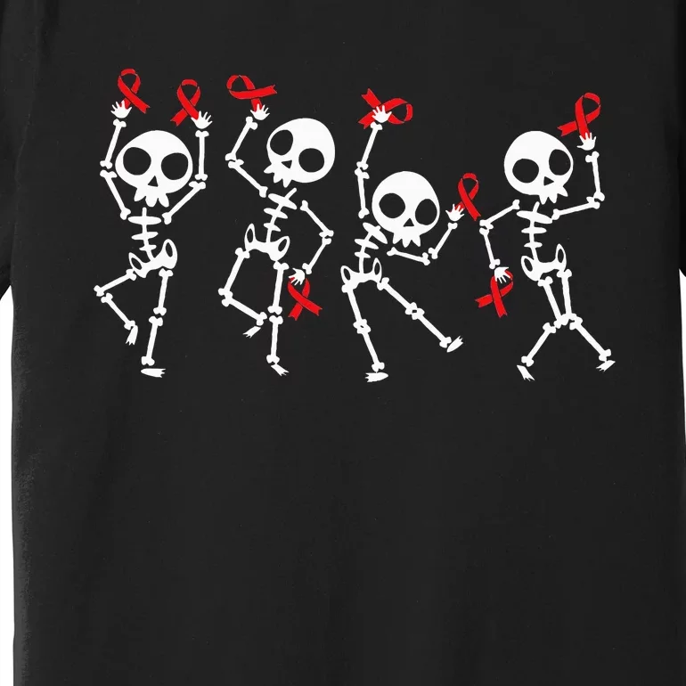 Red Ribbon week Awareness Skeleton Halloween Premium T-Shirt