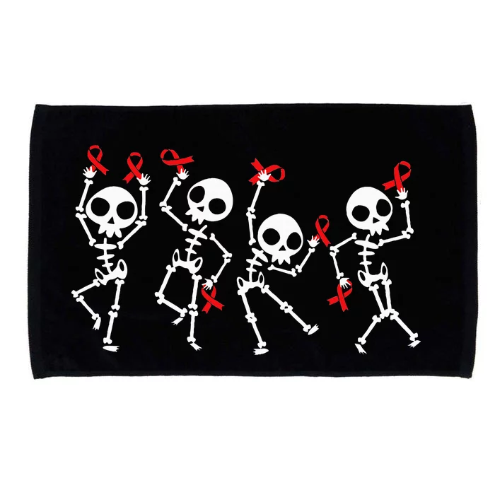 Red Ribbon week Awareness Skeleton Halloween Microfiber Hand Towel