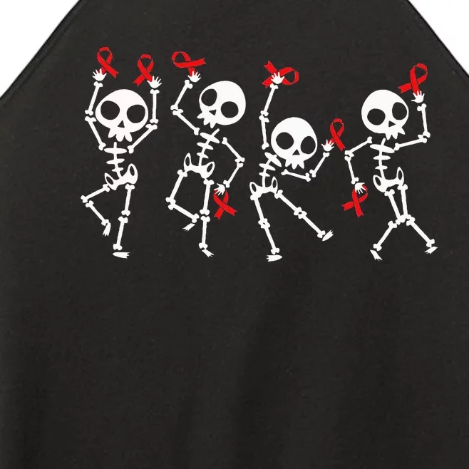 Red Ribbon week Awareness Skeleton Halloween Women’s Perfect Tri Rocker Tank