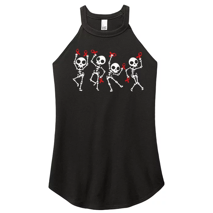 Red Ribbon week Awareness Skeleton Halloween Women’s Perfect Tri Rocker Tank