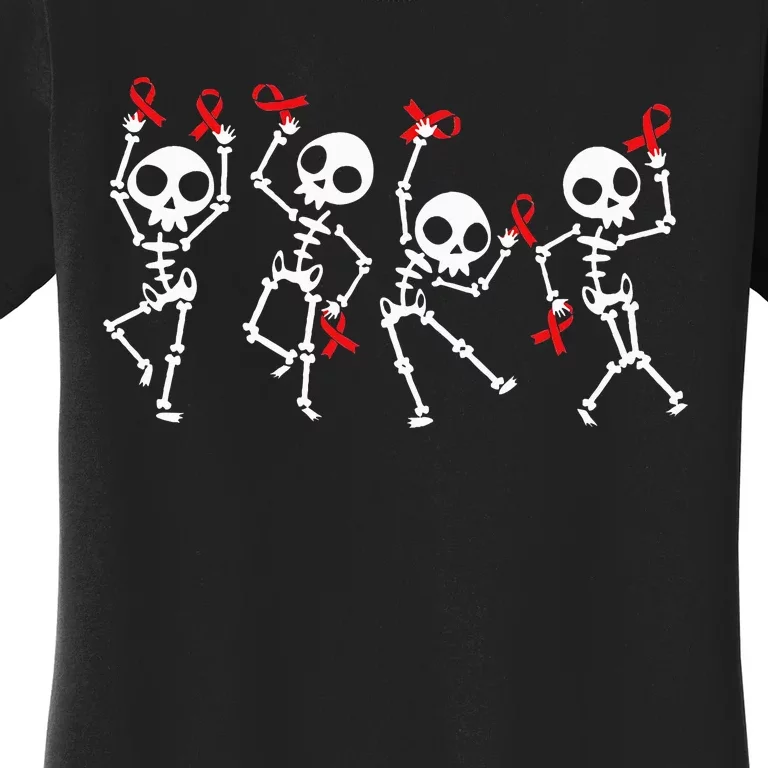 Red Ribbon week Awareness Skeleton Halloween Women's T-Shirt