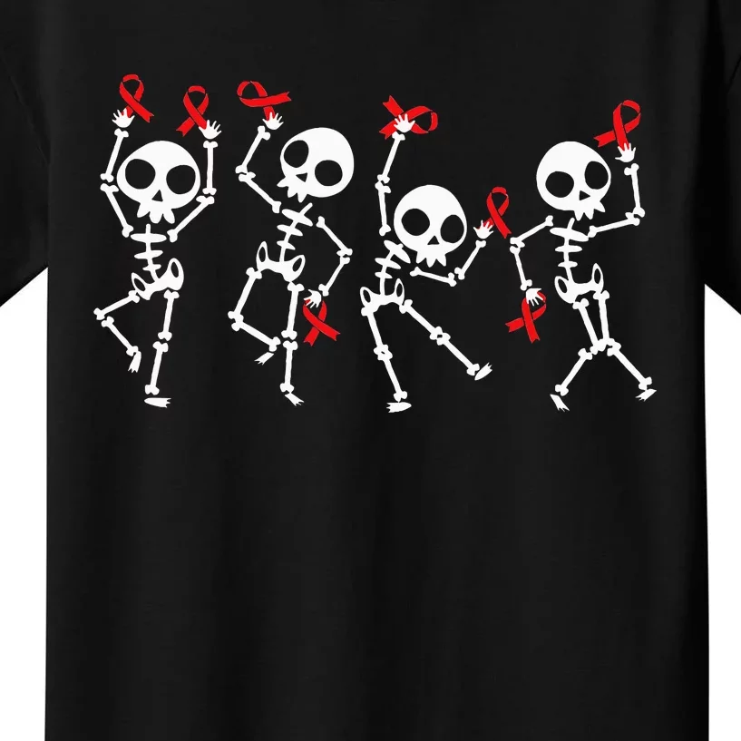 Red Ribbon week Awareness Skeleton Halloween Kids T-Shirt