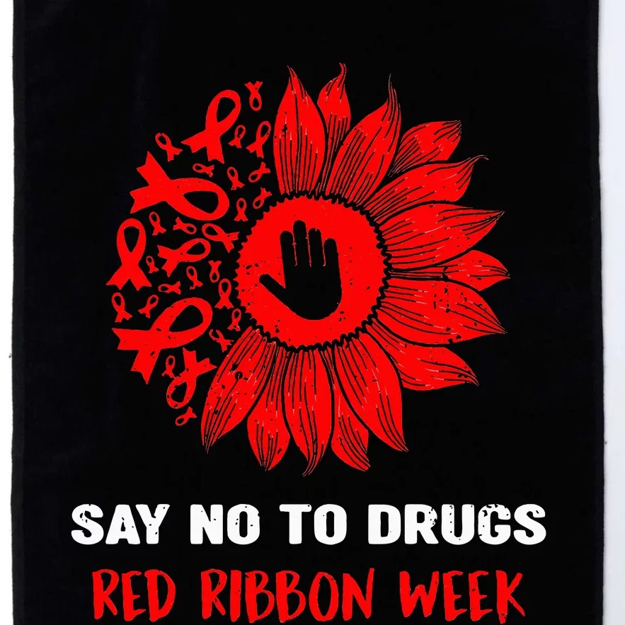 red ribbon week say no to drugs sunflower Platinum Collection Golf Towel