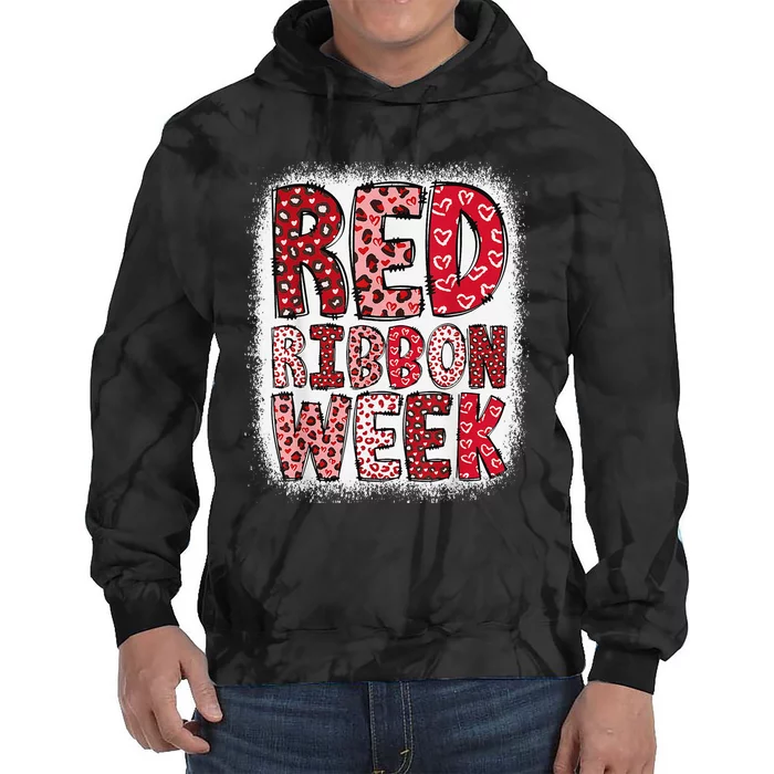 Red Ribbon Week Gift Tie Dye Hoodie