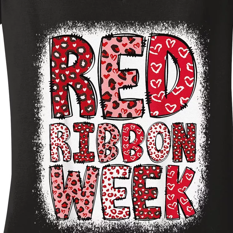 Red Ribbon Week Gift Women's V-Neck T-Shirt