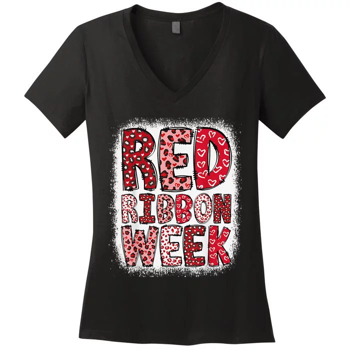 Red Ribbon Week Gift Women's V-Neck T-Shirt