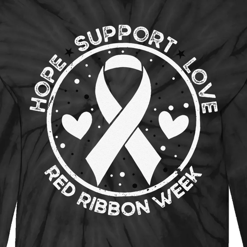 Red Ribbon Week Funny Gift Tie-Dye Long Sleeve Shirt