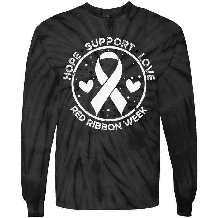 Red Ribbon Week Funny Gift Tie-Dye Long Sleeve Shirt