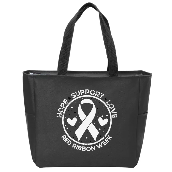 Red Ribbon Week Funny Gift Zip Tote Bag