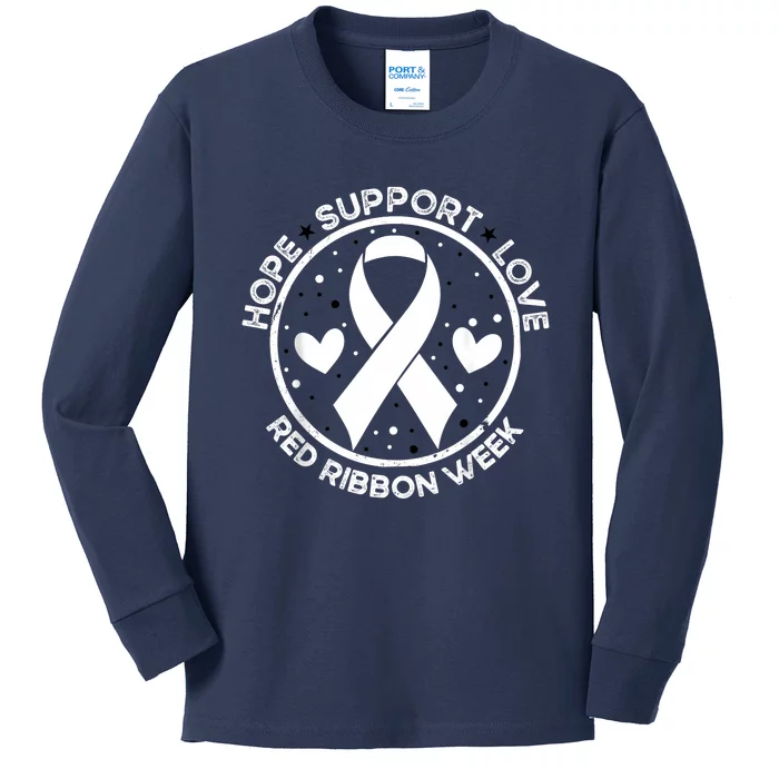 Red Ribbon Week Kids Long Sleeve Shirt