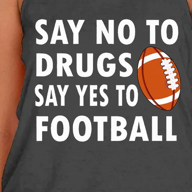 Red Ribbon Week Say No To Drugs Say Yes To Football Women's Knotted Racerback Tank