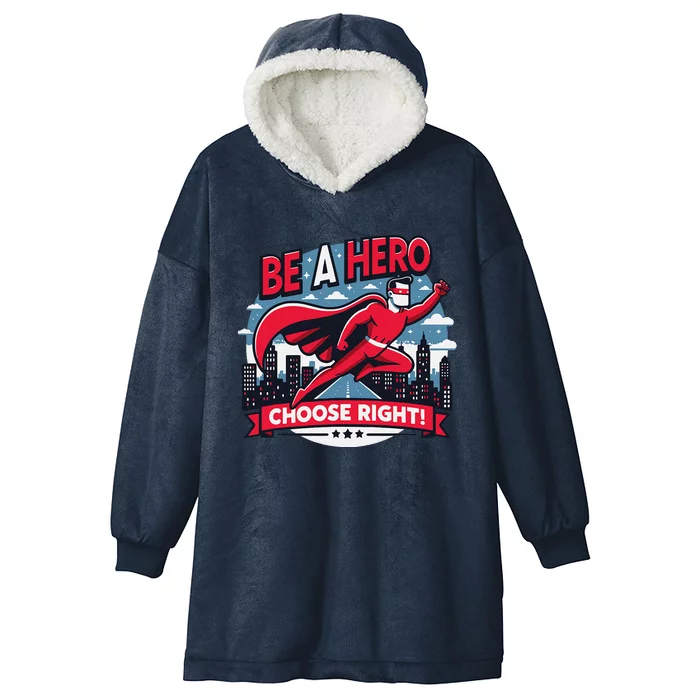 Red Ribbon Week Awareness For Students And Teachers Hooded Wearable Blanket