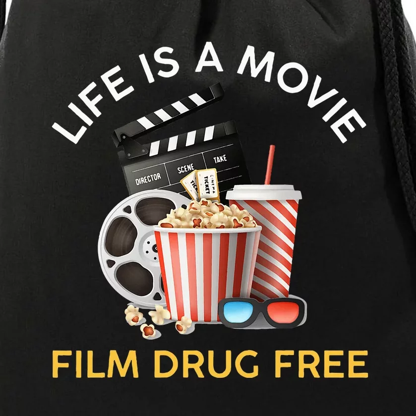 Red Ribbon Week Life Is A Movie Film Drug Free Drawstring Bag